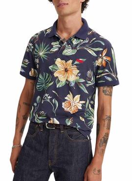  Polo Levis Housemark Fleurs Marino pour Homme.