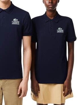 Chemise Lacoste Polo Unisexe Piqué Imprimé 3D Blanc