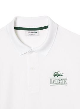 Polo Lacoste Unisexe Piqué Imprimé 3D Blanc