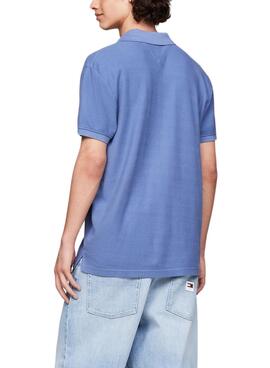 Polo Tommy Jeans Reg Badge Bleue Pour Homme