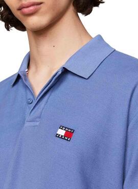 Polo Tommy Jeans Reg Badge Bleue Pour Homme