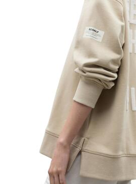 Sudadera Ecoalf Moss Beige pour Femme