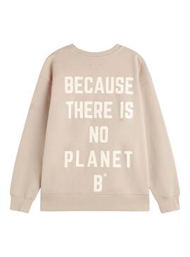 Sudadera Ecoalf Moss Beige pour Femme