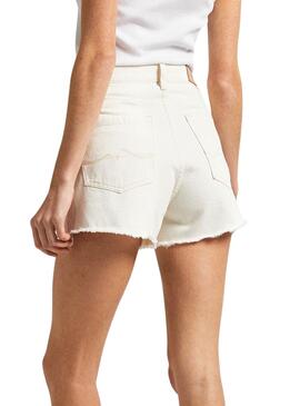 Shorts Pepe Jeans A-Line Blanc pour Femme