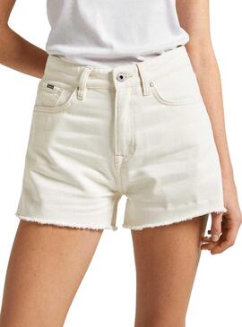 Shorts Pepe Jeans A-Line Blanc pour Femme