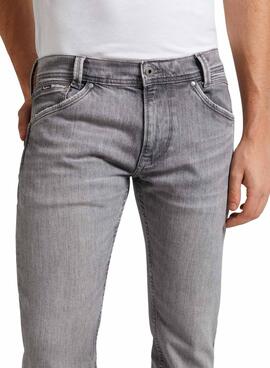 Jean Pepe Jeans coupe droite gris pour homme