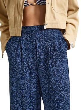Pantalon Pepe Jeans Colette Print Bleu Pour Femme