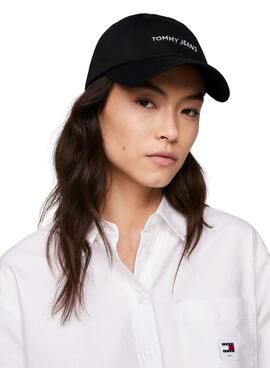 Casquette Tommy Jeans Linear Logo noire