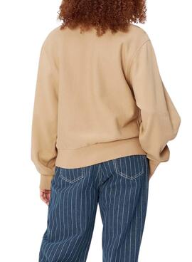 Pull Carhartt American Script Beige pour femme