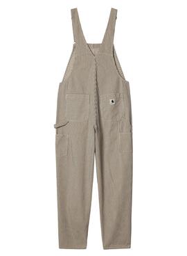 Peto Carhartt Haywood Bib Stripe Beige Pour Femme