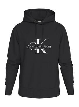 Sweat à capuche Calvin Klein Discrupted Noir pour Homme