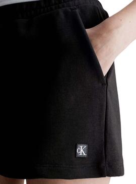 Short Calvin Klein Embro Badge Noir Pour Femme