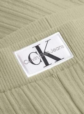 Collants Calvin Klein tissés Lavel Vert Femme