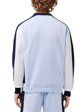Sweatshirt Lacoste Color Block Bleu pour Homme
