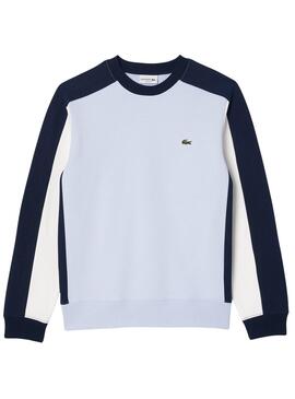 Sweatshirt Lacoste Color Block Bleu pour Homme