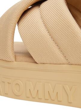 Sandales Tommy Jeans Letter beige pour femme