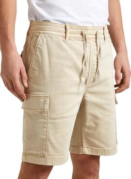 Bermuda Pepe Jeans Cargo Beige Pour Homme