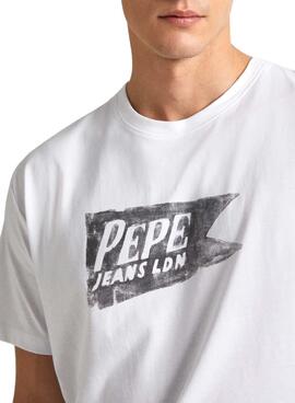 Camiseta Pepe Jeans Single Cardiff Blanco HombreTraduction en français: T-shirt Pepe Jeans Single Cardiff Blanc Homme