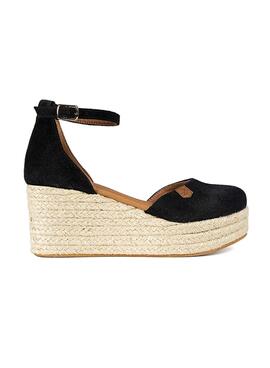 Sandales Popa Cantalar en daim noir pour femme