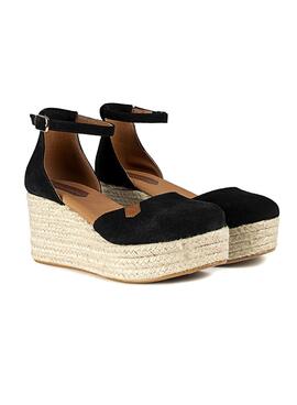 Sandales Popa Cantalar en daim noir pour femme