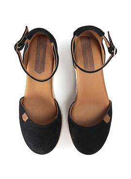 Sandales Popa Cantalar en daim noir pour femme