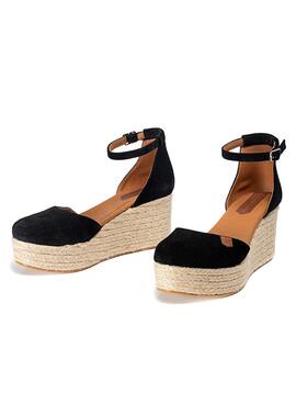 Sandales Popa Cantalar en daim noir pour femme