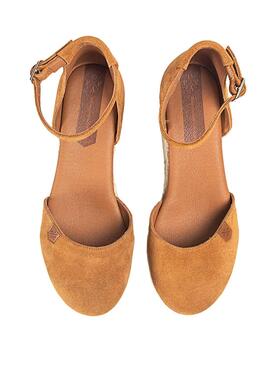 Sandales Popa Cantalar en daim camel pour femme