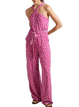 Overall Pepe Jeans long Dolly rose pour femme.