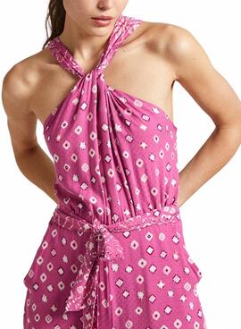 Overall Pepe Jeans long Dolly rose pour femme.