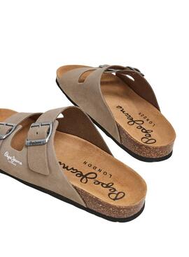 Sandales Pepe Jeans Bio Suede Beige pour Homme