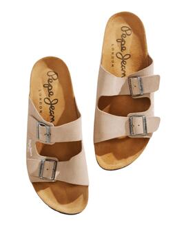 Sandales Pepe Jeans Bio Suede Beige pour Homme