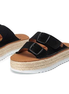 Sandales Popa Collao en daim noir pour femme