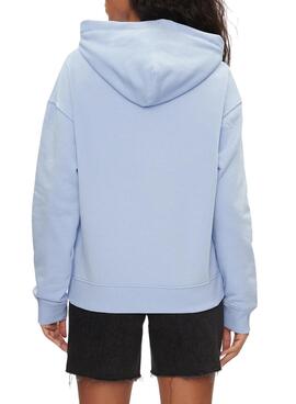 Sudadera Tommy Jeans Drawcord Hoodie Bleu Femme