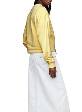 Sweat à capuche Tommy Jeans Essential Logo Jaune Femme
