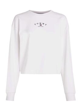 Sweat-shirt Tommy Jeans Essential Logo Blanc Femme