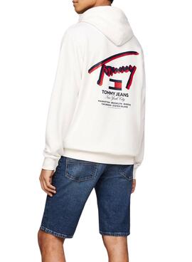 Sweat à capuche Tommy Jeans Reg 3D Street Blanc Homme