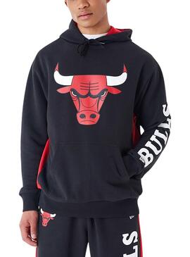 Sweat à capuche New Era Chicago Bulls NBA noir pour homme