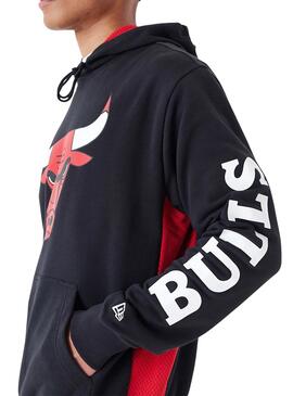 Sweat à capuche New Era Chicago Bulls NBA noir pour homme