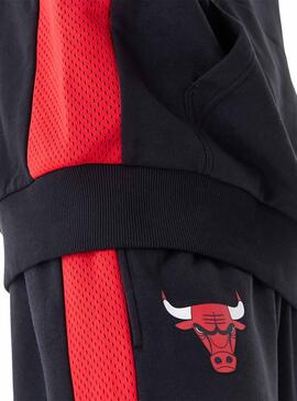 Sweat à capuche New Era Chicago Bulls NBA noir pour homme