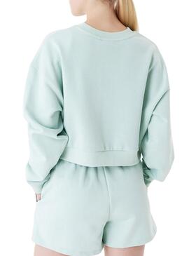 Sweat à capuche New Era Crop Neck LA Dodgers Vert Femme.