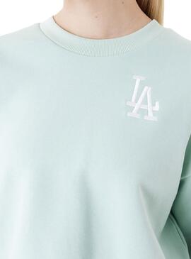 Sweat à capuche New Era Crop Neck LA Dodgers Vert Femme.