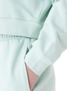 Sweat à capuche New Era Crop Neck LA Dodgers Vert Femme.