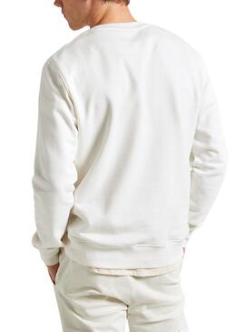 Sweat Pepe Jeans Roi Blanc pour Homme