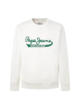 Sweat Pepe Jeans Roi Blanc pour Homme