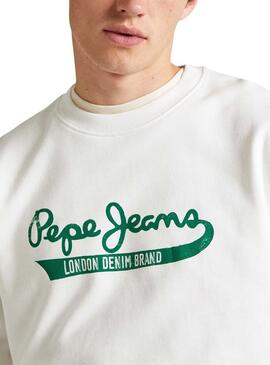 Sweat Pepe Jeans Roi Blanc pour Homme