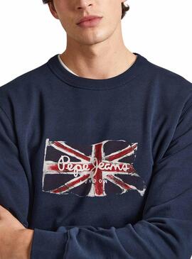 Sweat Pepe Jeans Ruwan Marine pour Homme