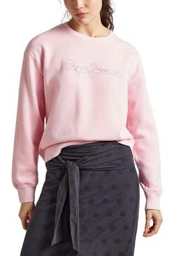 Sweatshirt Pepe Jeans en laine rose pour femme
