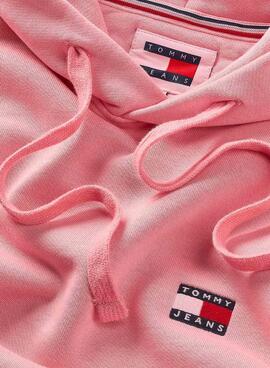 Sweatshirt Tommy Jeans Washed Badge Rose Homme
