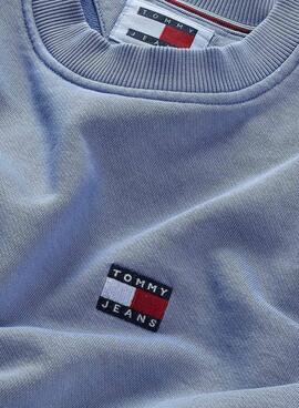 Sweatshirt Tommy Jeans Washed Badge Bleu Pour Homme