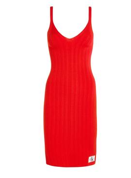 Robe Calvin Klein Woven Label Rouge Pour Femme